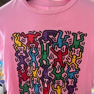 GAP Pink Short Sleeve Tee with Vibrant Graphic Print